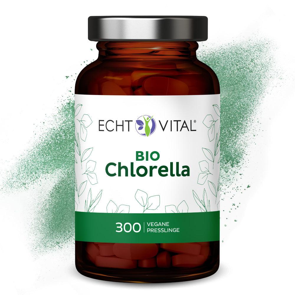 ECHT VITAL Bio Chlorella - 1 Glas mit 300 Presslingen - bever-naturversand