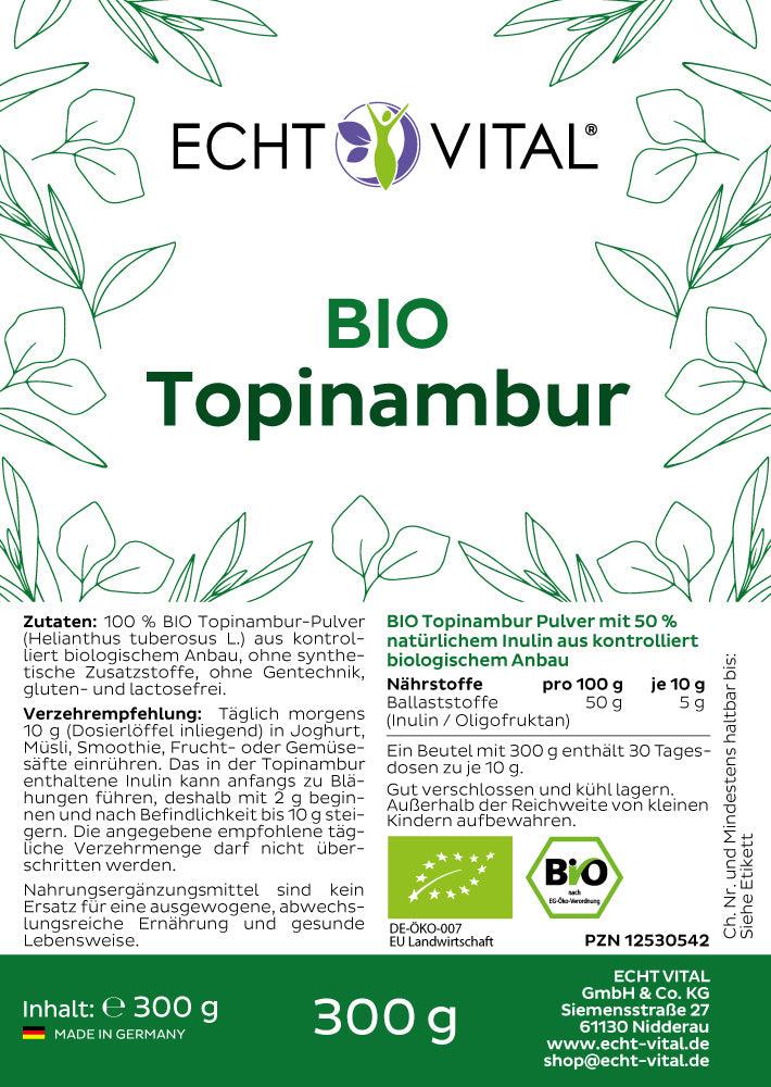 Echt Vital Bio Topinambur - 1 Dose mit 300 g Pulver - bever-naturversand