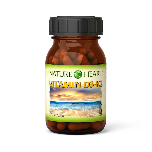 NATURE HEART Vitamin D3 / K2 - 1 Glas mit 60 Kapseln - bever-naturversand