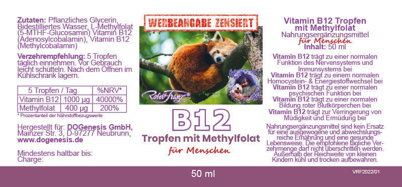 Vitamin B12 Tropfen mit Methylfolat – 50 ml – von Robert Franz - bever-naturversand