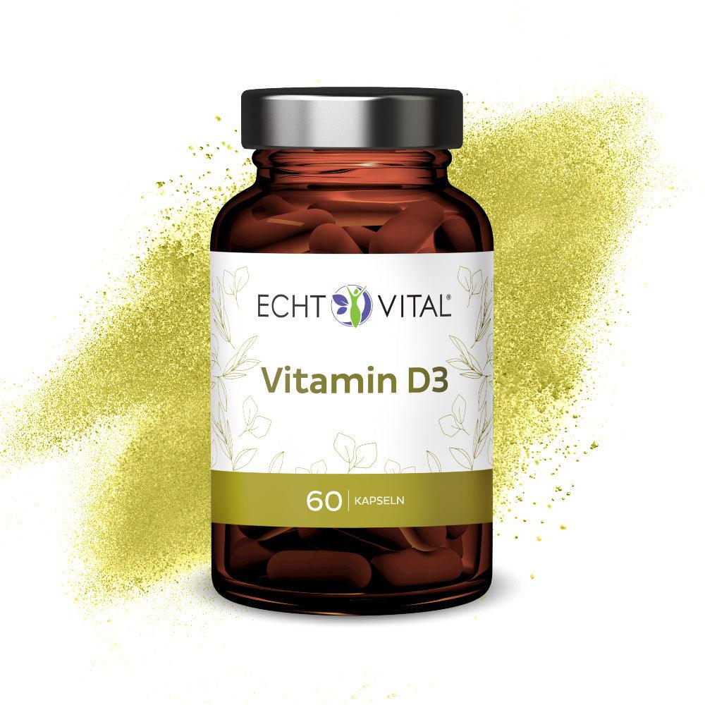Echt Vital Vitamin D3 - 1 Glas mit 60 Kapseln - bever-naturversand