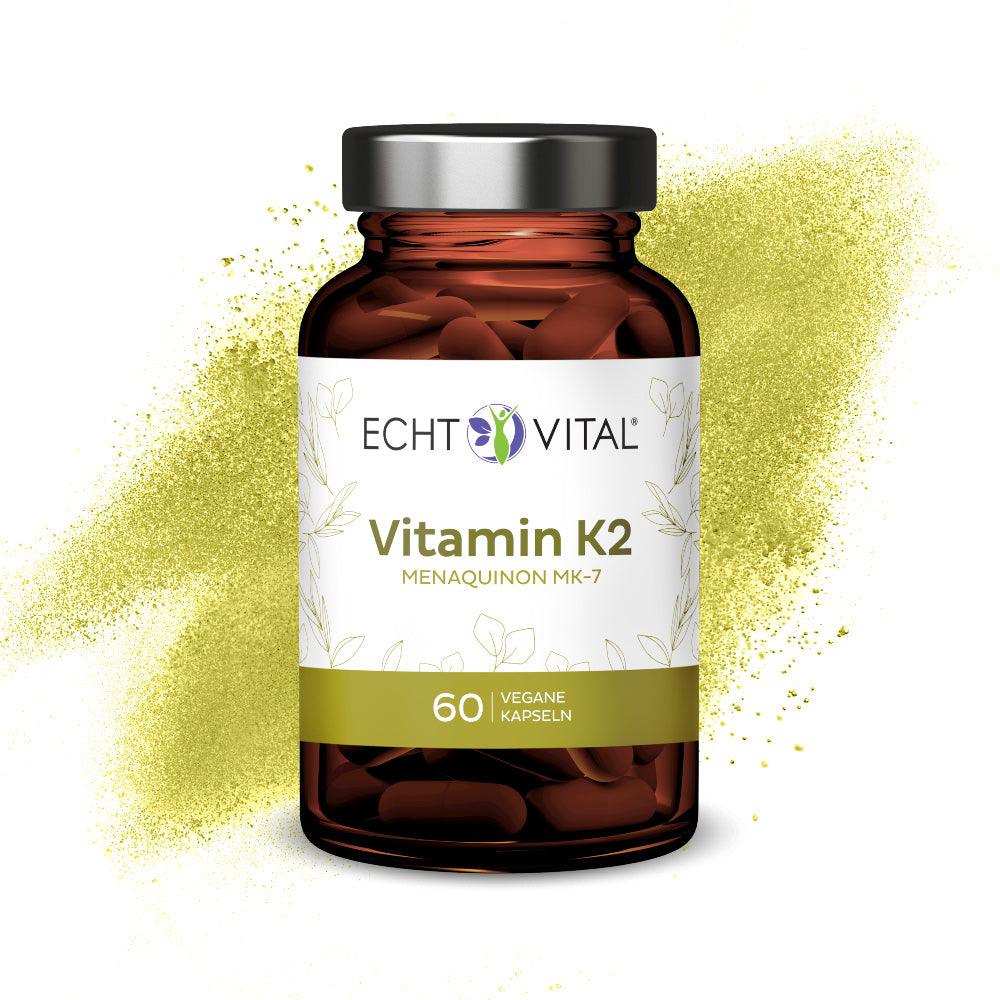 Echt Vital Vitamin K2 - 1 Glas mit 60 veganen Kapseln - bever-naturversand
