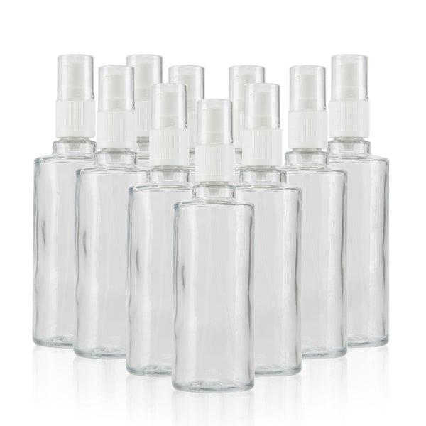 Glas-Sprühflasche 100 ml 10er Set - bever-naturversand