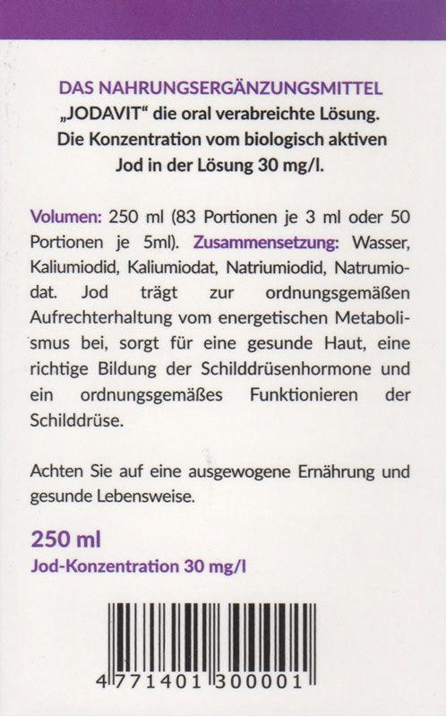 Jodavit 250 ml – Lebenswichtiges Element von Robert Franz - bever-naturversand