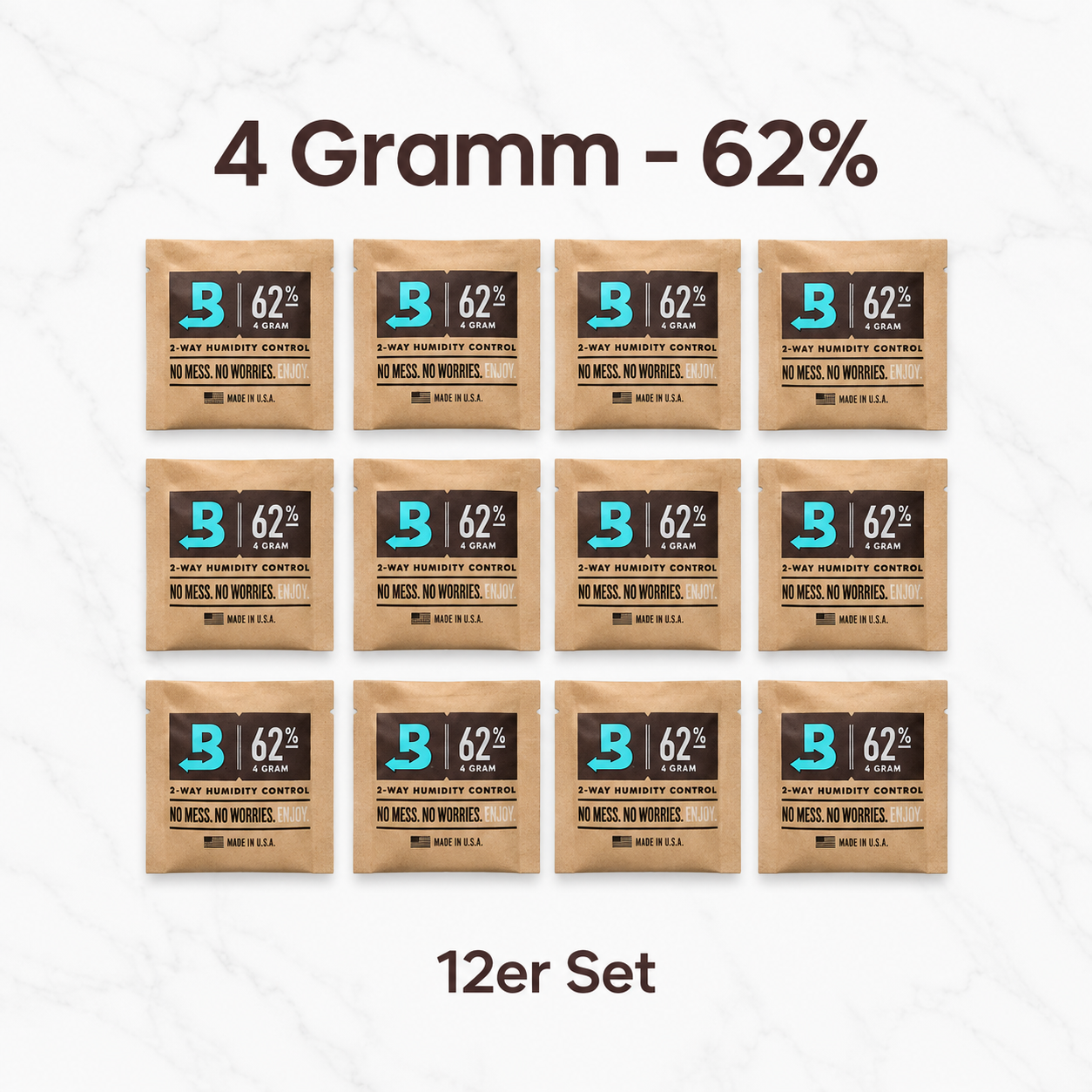 Hygro Packs für Violettglas 250 ml - 100 ml Schimmelprävention (4g / 62%) von Boveda®
