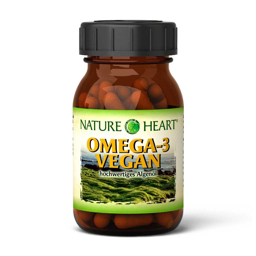 NATURE HEART Omega-3 vegan - 1 Glas mit 60 Kapseln - bever-naturversand