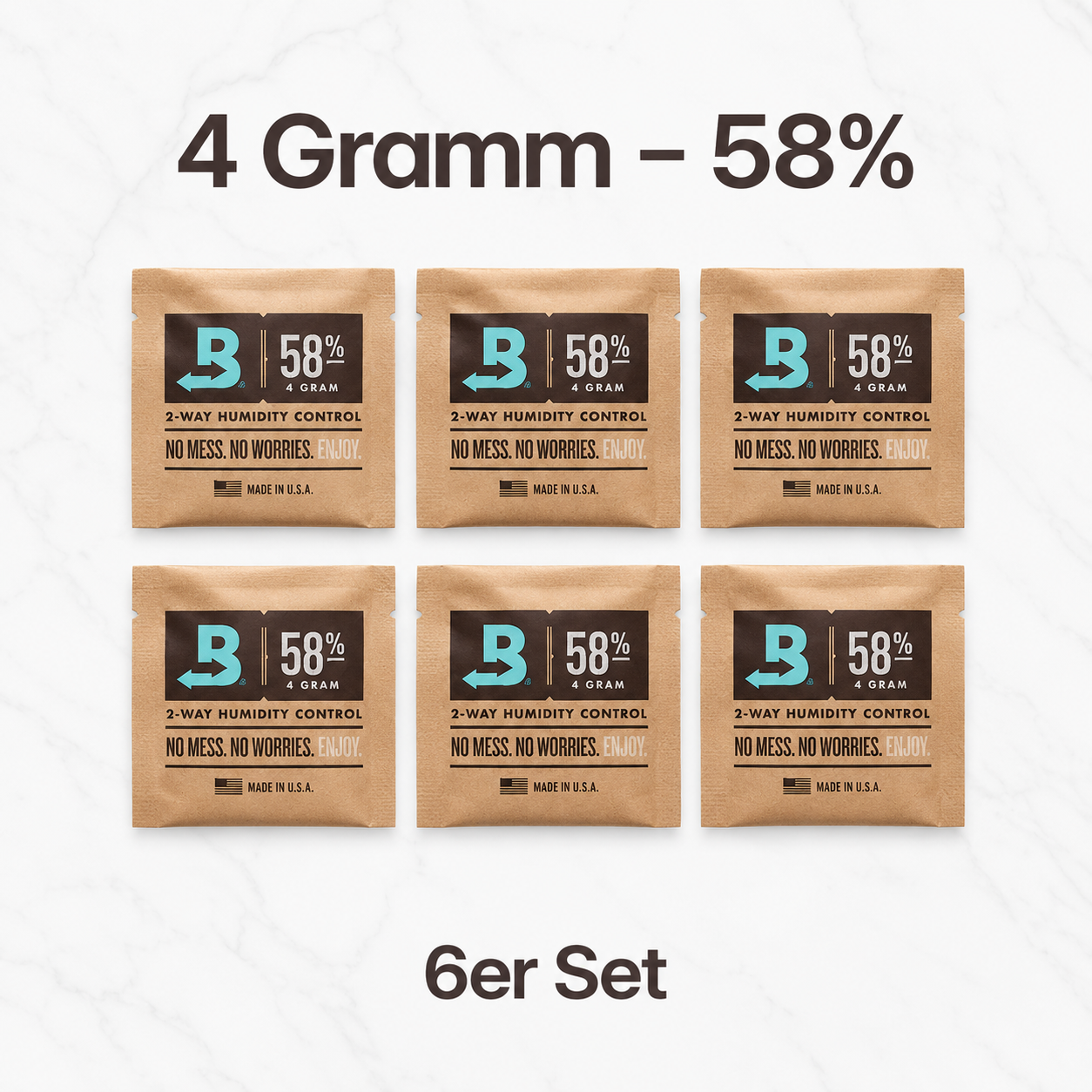 Hygro Packs für Violettglas 1000 ml - 300 ml Schimmelprävention (4g / 58%) von Boveda®