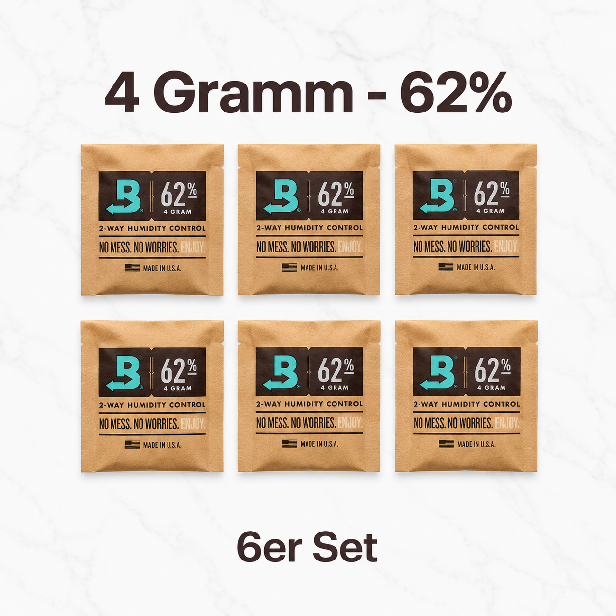 Hygro Packs für Violettglas 250 ml - 100 ml Schimmelprävention (4g / 62%) von Boveda®