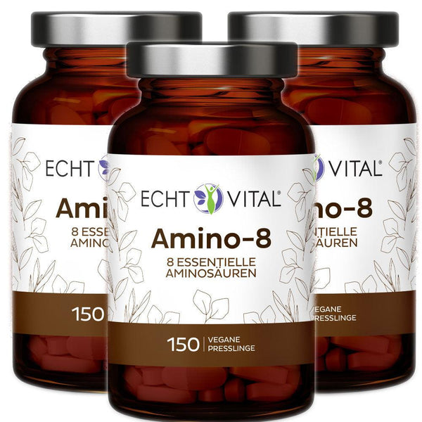 Echt Vital Amino-8 - 3 Gläser mit je 150 Presslingen - bever-naturversand