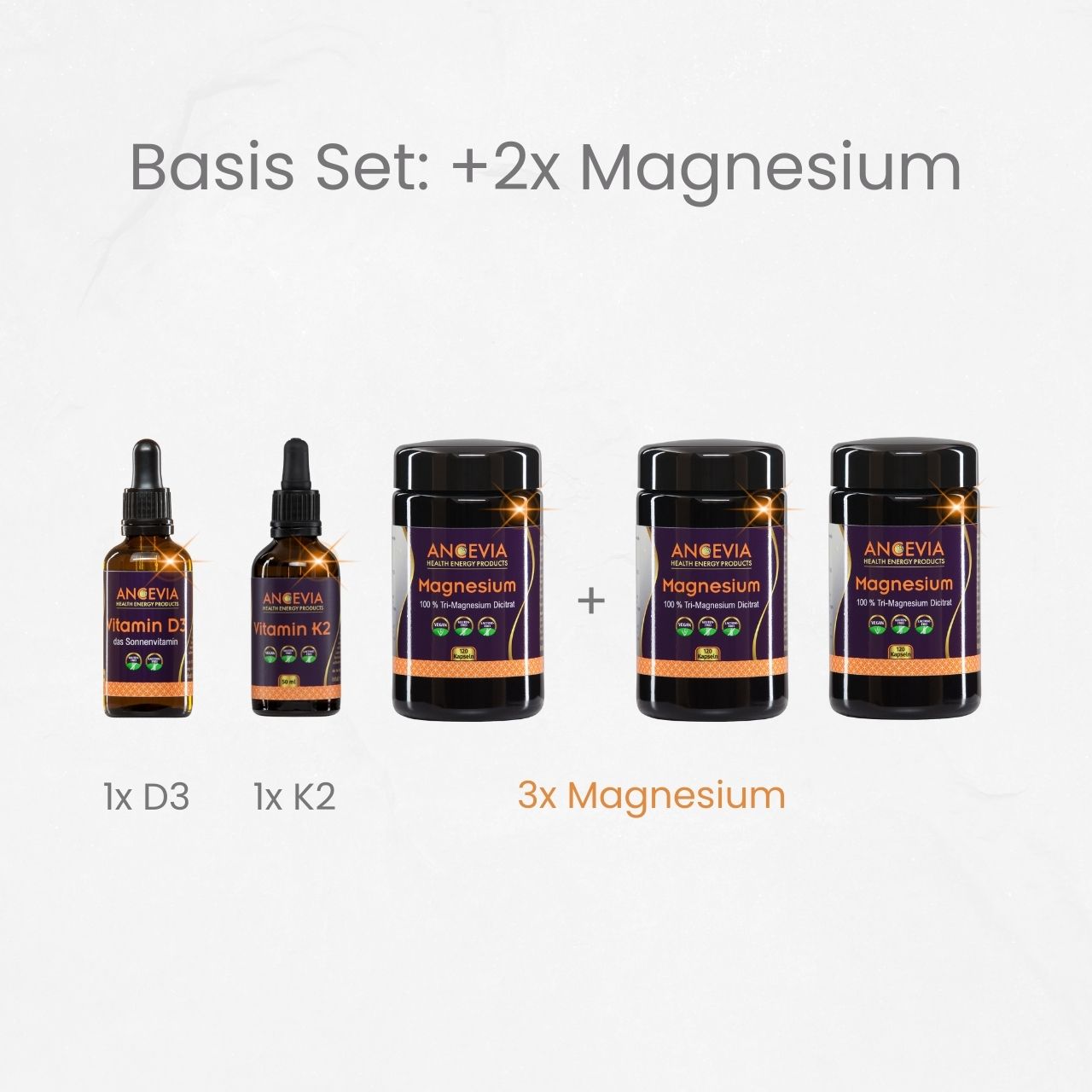 Basis Trio: D3 + K2 + Magnesium von Ancevia