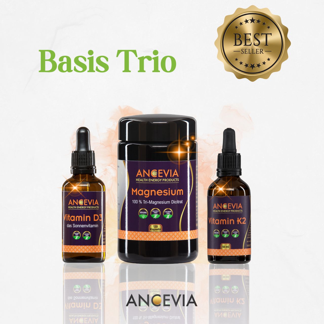 Basis Trio: D3 + K2 + Magnesium von Ancevia