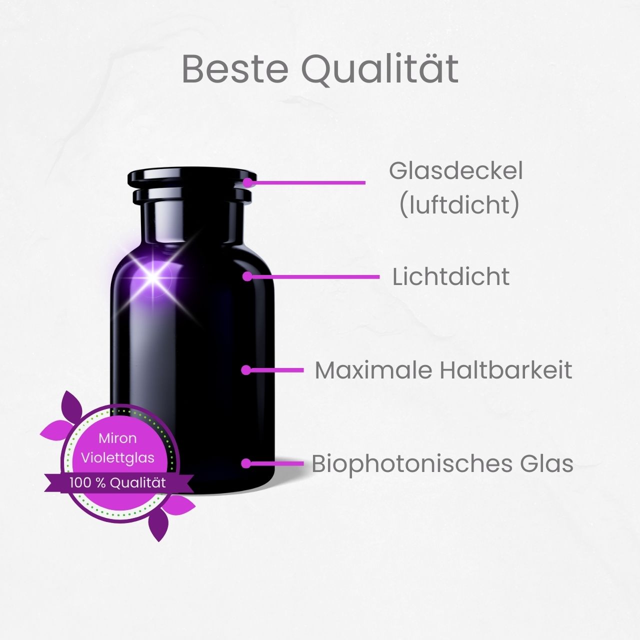 ApoGiants - Violettglas 1000 ml Apothekerglas (Libra) von MIRON®