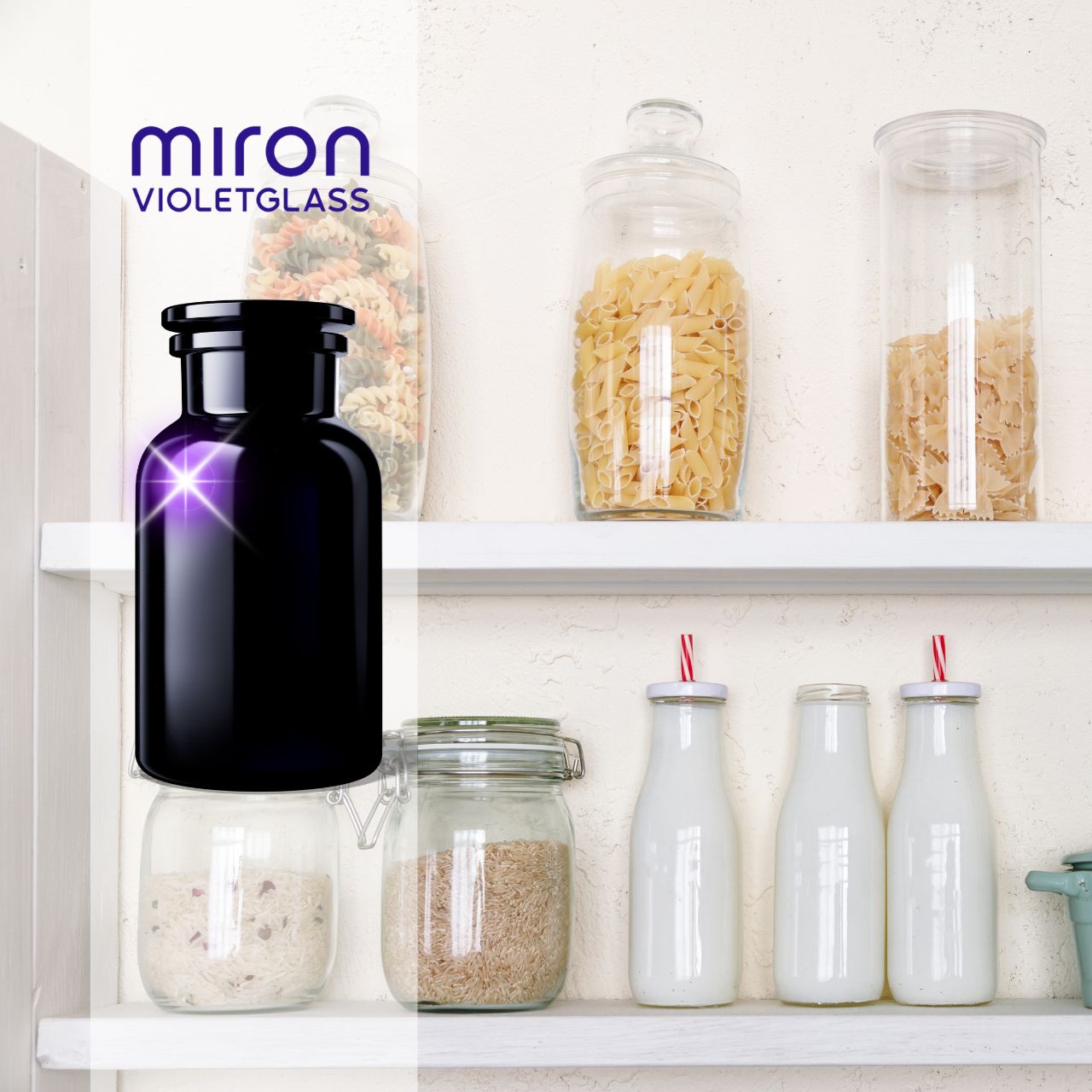 ApoGiants - Violettglas 1000 ml Apothekerglas (Libra) von MIRON®