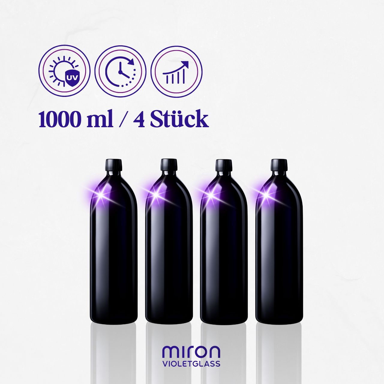 BioVio Maxima - Violettglas 1000 ml Flasche (Aquarius) von MIRON®