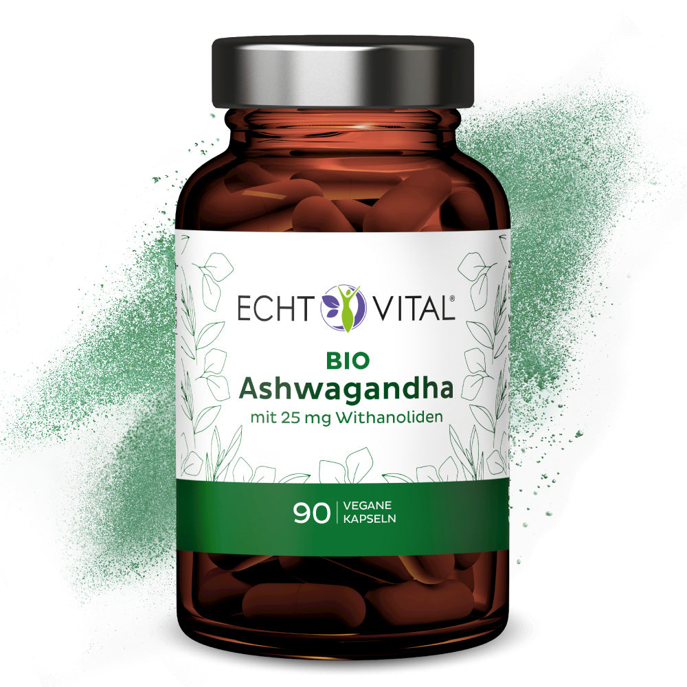 Echt Vital Bio Ashwagandha - 1 Glas mit 90 Kapseln