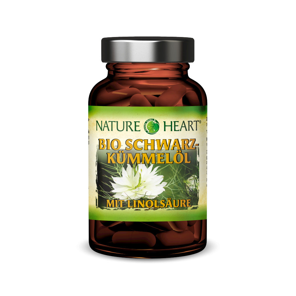 Nature Heart Bio Schwarzkümmelöl - 1 Glas mit 60 Kapseln