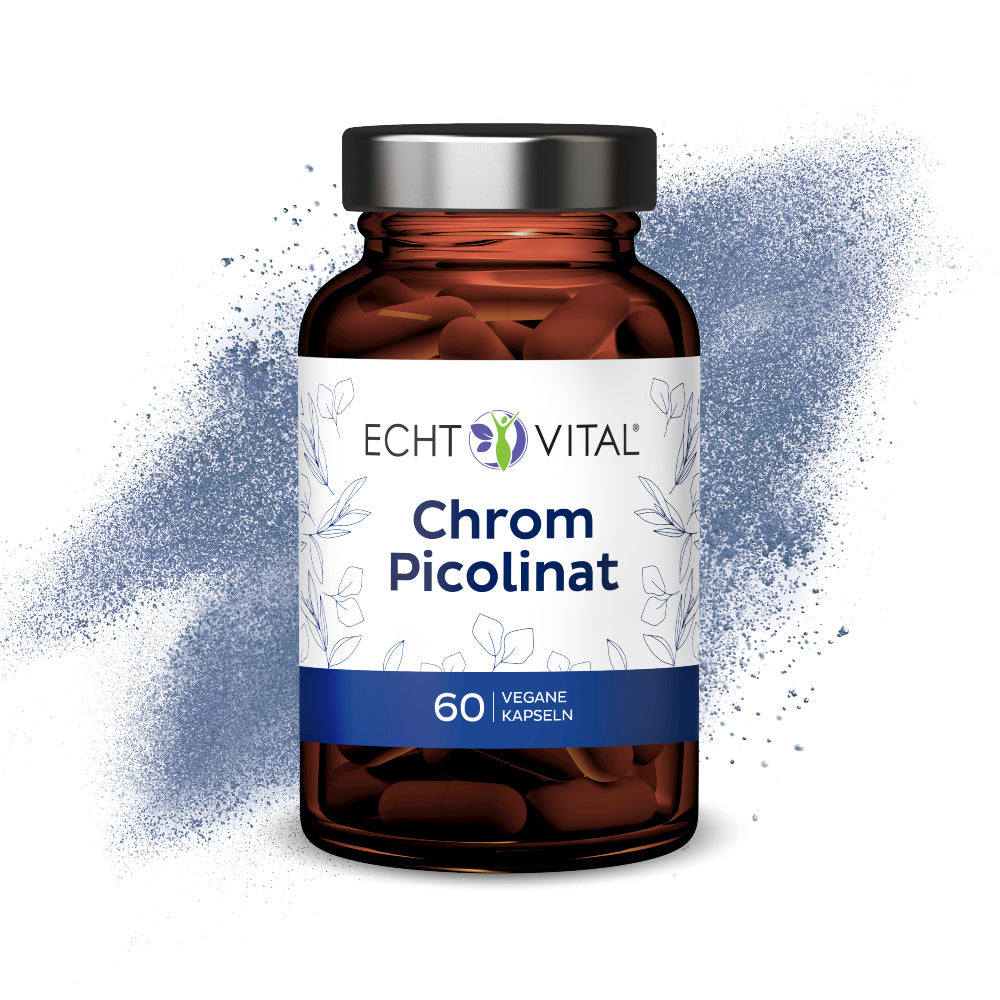 ECHT VITAL Chrom Picolinat - 1 Glas mit 60 Kapseln MHD 12/2025