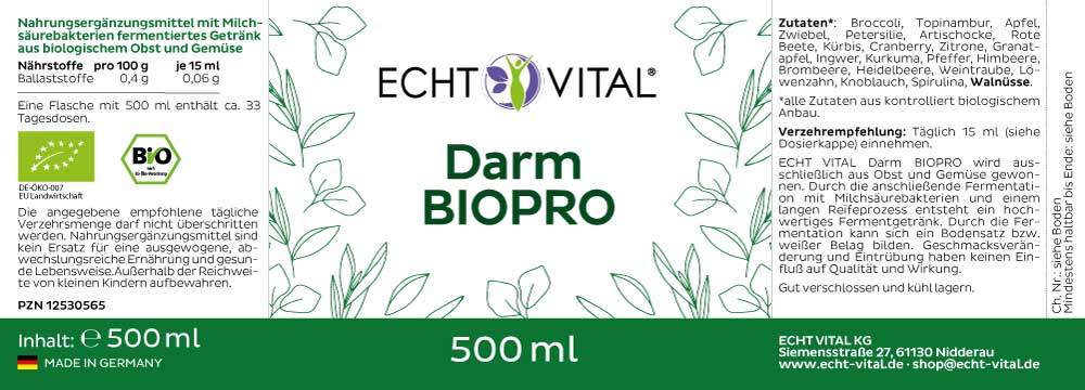 Echt Vital Darm Biopro - 1 Flasche mit 500 ml