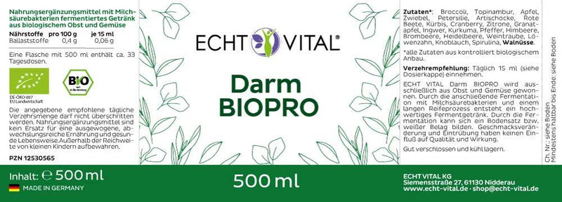 Echt Vital Darm Biopro - 1 Flasche mit 500 ml