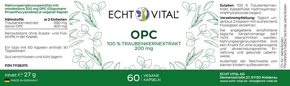 ECHT VITAL OPC - 1 Glas mit 60 Kapseln - bever-naturversand