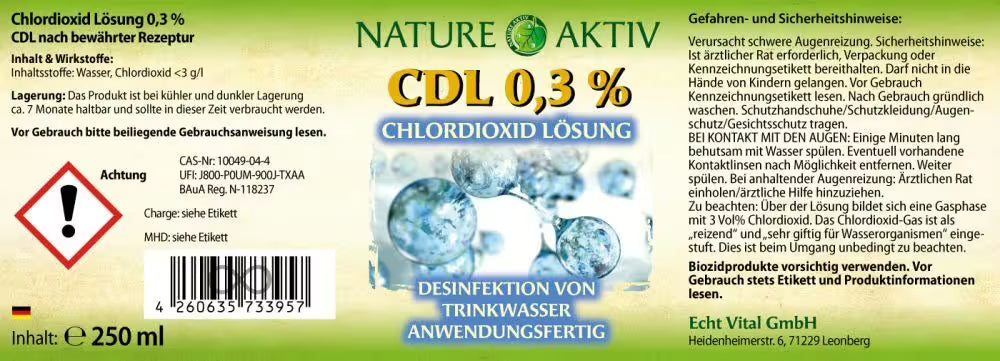 Nature Aktiv CDL 0,3% Fertiglösung - 1 Flasche mit 250 ml