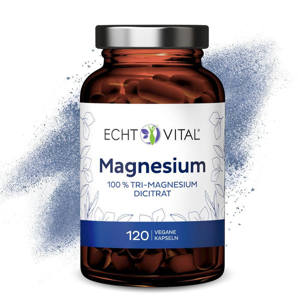 ECHT VITAL MAGNESIUM - Tri-Magnesium Dicitrat - 1 Glas mit 120 Kapseln - bever-naturversand