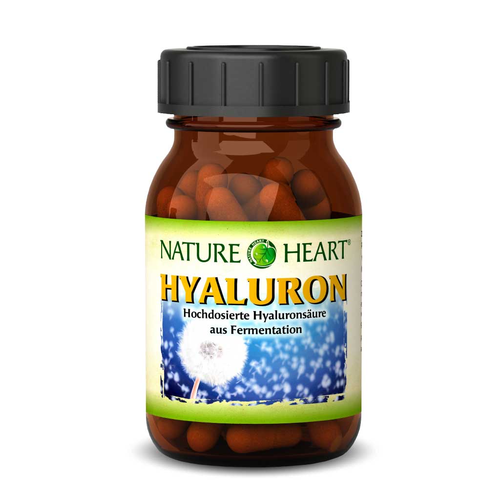 NATURE HEART Hyaluron - Hochdosiertes Natriumhyaluronat, 60 vegane Kapseln