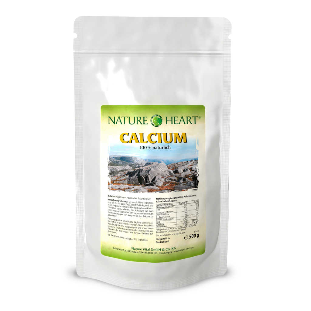 NATURE HEART CALCIUM - 100% Natürliches Seegras Pulver