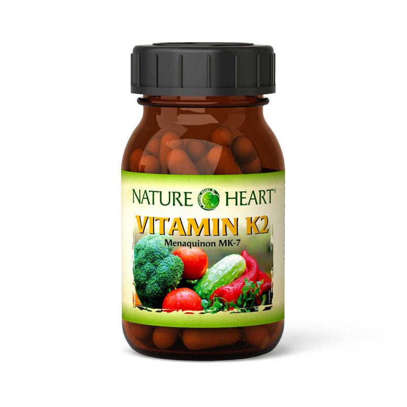 NATURE HEART Vitamin K2 - 1 Glas mit 60 veganen Kapseln