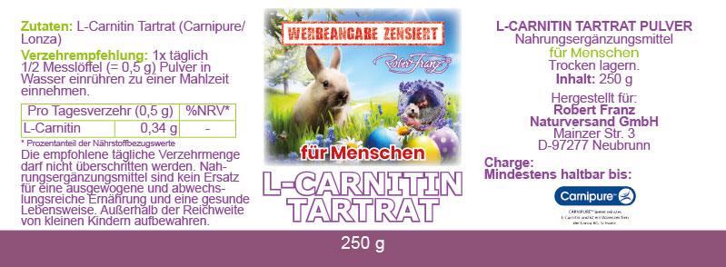 L-Carnitin 250 g von Robert Franz - bever-naturversand