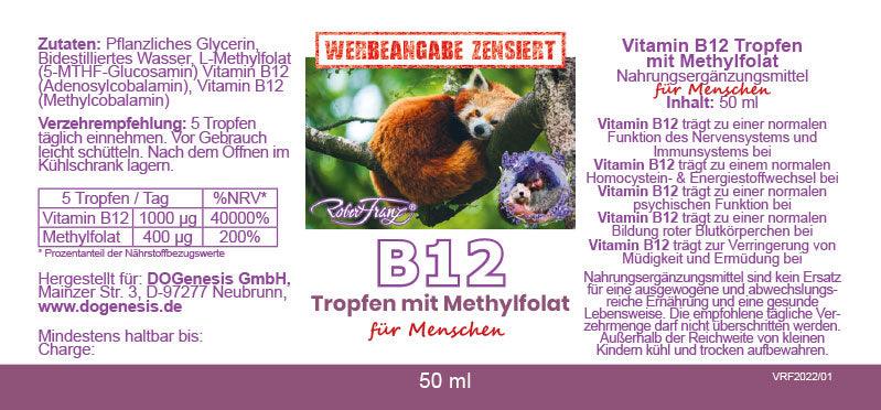Vitamin B12 Tropfen mit Methylfolat – 50 ml – von Robert Franz