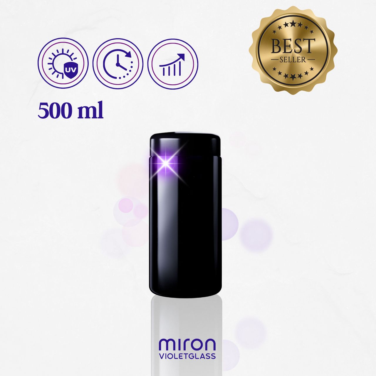 Aromabunker - Violettglas 500 ml Weithalsdose (Saturn) von MIRON®