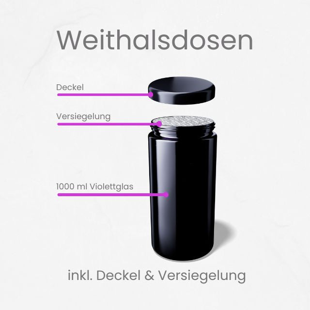 Violet Giants - Violettglas 1000 ml Weithalsdose von MIRON®