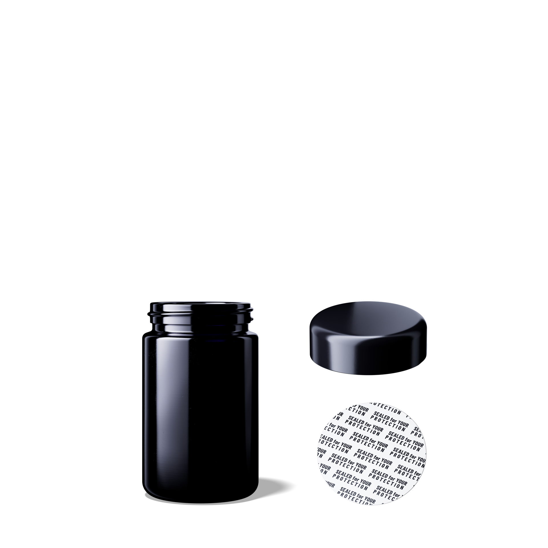 Weithalsglas Saturn 100 ml aus Miron® Violettglas inkl. Deckel und Versiegelung -Kurzform-