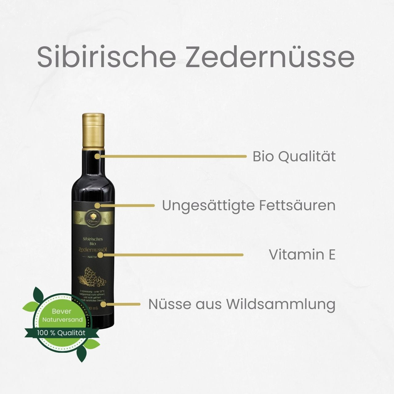 Bio Sibirisches Zedernussöl von Naturezon® - nächste Pressung am 14.01.2025