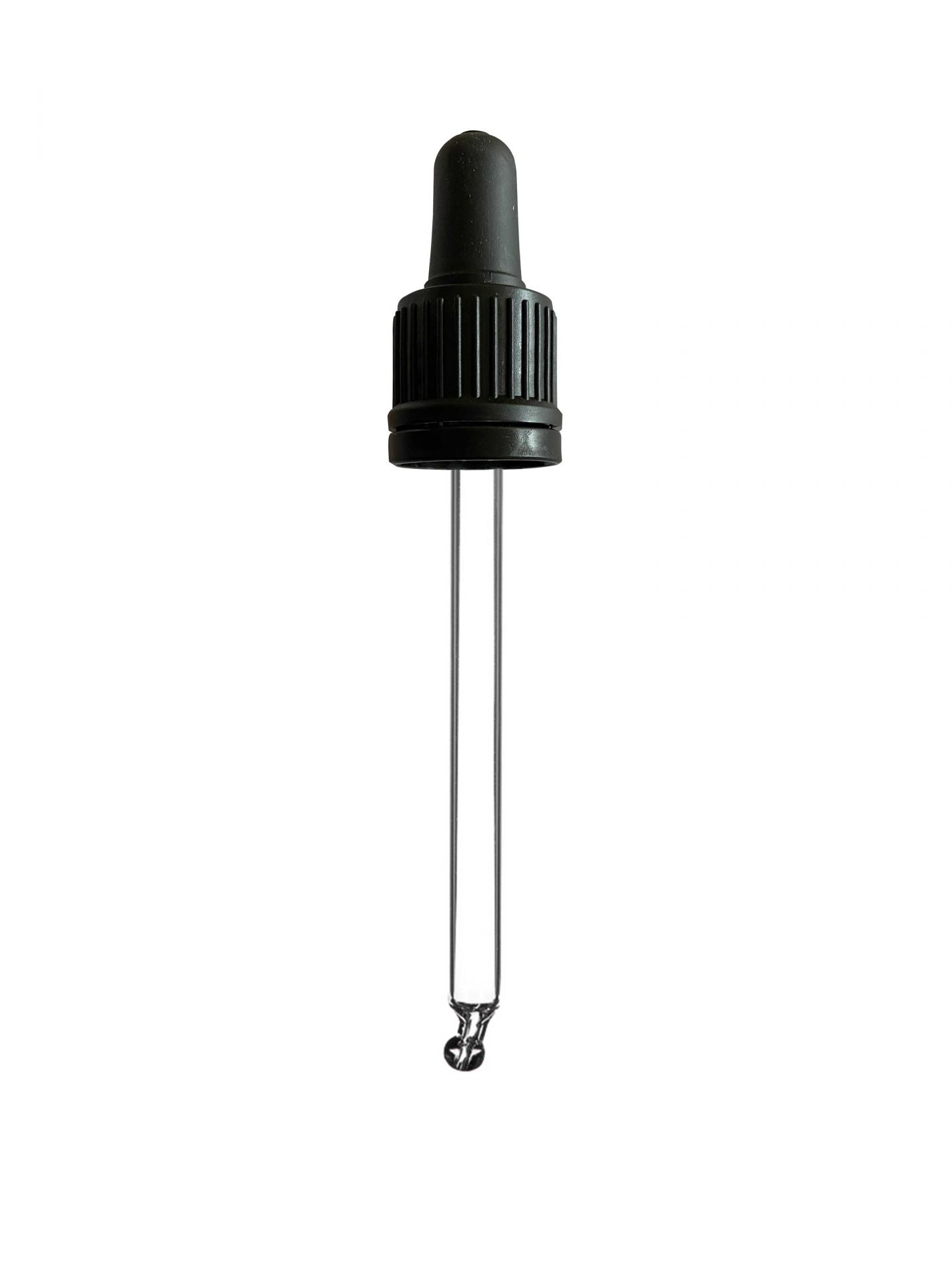 Pipette tamper evident DIN18, II, PP, black, ribbed, bulb TPE 0.7ml, bent ball tip (Ginger 50)