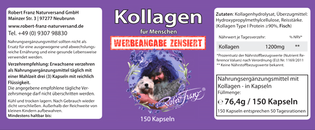 Meeres Kollagen 150 Vcaps a 400mg von Robert Franz - bever-naturversand