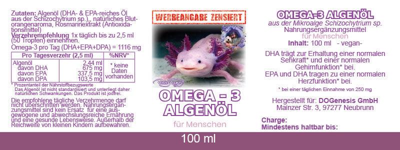 Omega – 3 Algenöl 100 ml von Robert Franz - bever-naturversand