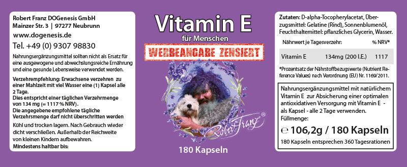 Vitamin E 400 IU 180 Softgels von Robert Franz - bever-naturversand