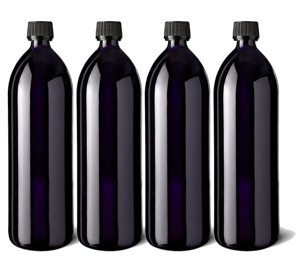 Wasserflaschen Aquarius 1000 ml 4er Set inkl. Verschluss - bever-naturversand