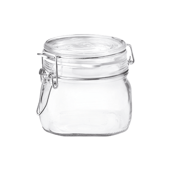 Drahtbügelglas Fido eckig 560 ml m.Gummiring + Bügelverschluß