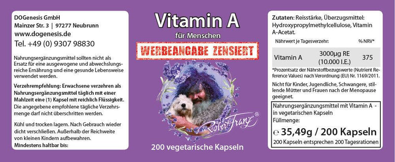 Vitamin A 200 vegetarische Vcaps von Robert Franz - bever-naturversand